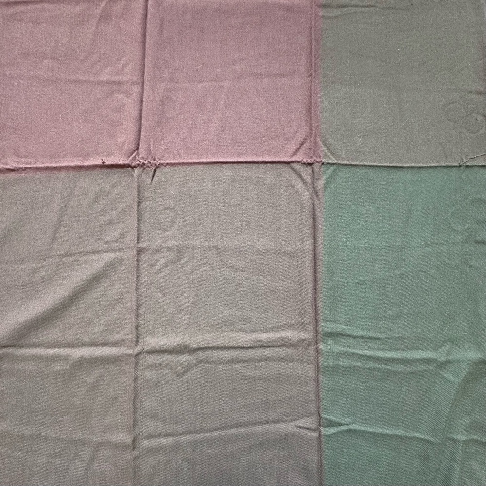 Vintage Glintex Patchwork Throw in Dusty brown Sage Green100%zephyr wool